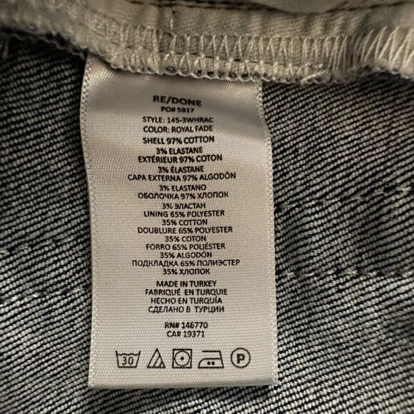 Re|Done Denim Jeans ~ size 27 ~ raw unfinished hem ~ button fly - Picture 10 of 13